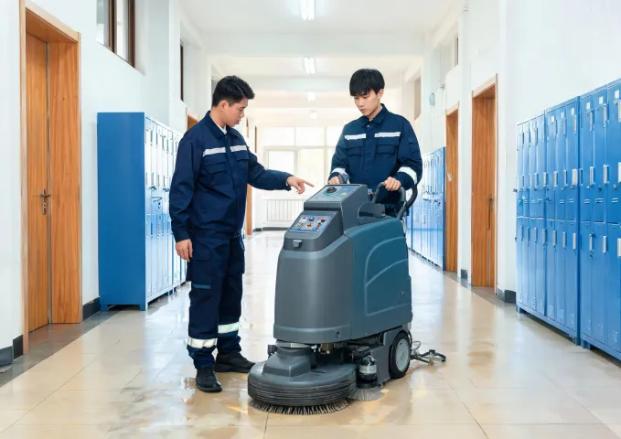 Operator training with Clarke scrubber