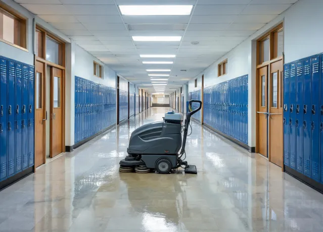 Education facility floor cleaning