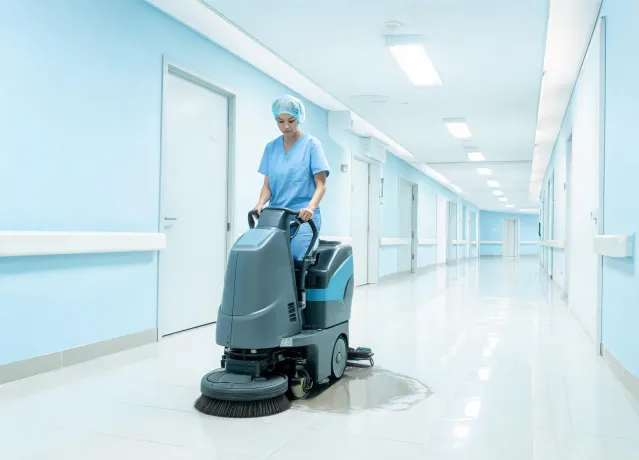 Healthcare corridor cleaning
