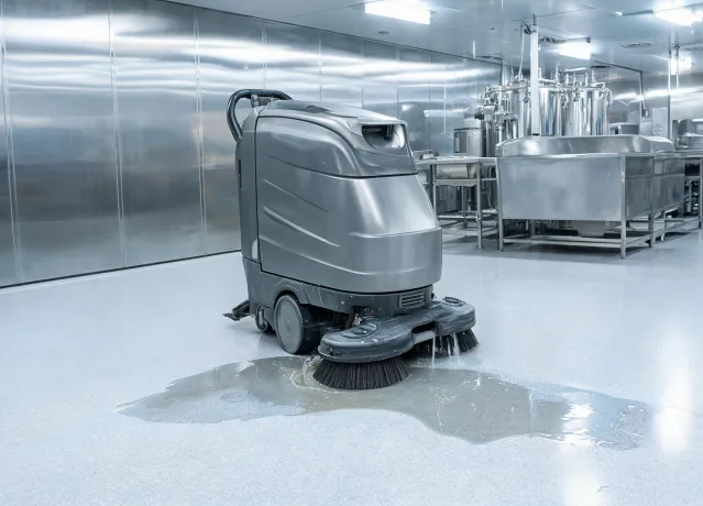 Food processing floor washdown